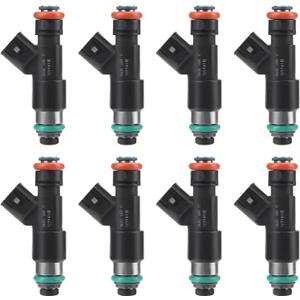 Fuel Injectors Set of 8 Compatible with Chevy 2007-2009 Avalanche Express Silverado Suburban 1500 GMC 2008-2009 Savana Yukon 5.3L V8 Replace 12594512 217-2436 FJ977 4Holes