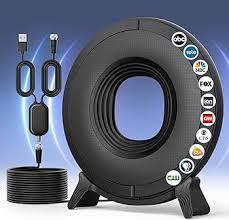 TV Antenna - 250+ Mile Range, 4K HD Reception, Indoor/Outdoor Use for Home, RV, Apartment - Ideal for Cord-Cutters, Families, Travelers