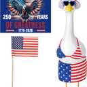 Porch Goose Outfit for 4th of July - Patriotic Costume Independence Day Yard Decorative Cement Statue Clothes