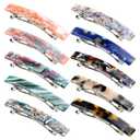Cinaci 10 Pack 7.5cm/3" Vintage Tortoise Shell Acetate French Hair Barrettes Automatic Spring Clips Hair Pins Accessories for Women Girls Thin Thick Hair