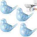 4 Pcs Ceramic Bird Toilet Bolt Caps Funny Toilet Bolt Covers Decorative Cute Animal Gadget Toilets Floor Caps for Waterproof Toilets Bowl Screws Bathroom Decorative Easy Installation(Blue)
