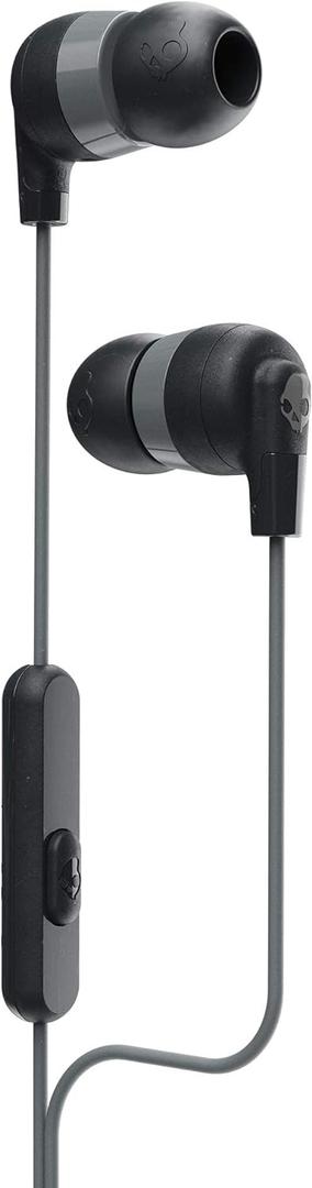 Skullcandy Inkd+ Wired Earbuds with 3.5mm AUX Plug, Noise Isolating Fit, in-Line Microphone Call and Track Control, Ear Gel Sizes Included for Custom Fit, Convenient for Travel - Black (Single)