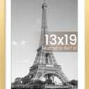 upsimples 13x19 Picture Frame, Display Pictures 11x17 with Mat or 13 x 19 Without, Wall Hanging Poster Frames, Gold, 1 Pack