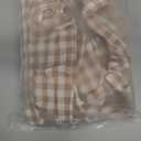 2 Pack Taupe White Plaid Ruffle Gingham King Size Pillow Shams, 100% Yarn-Dyed Washed Cotton Farmhouse Pillow Covers for Bed/Sofa Envelope Closure - 20''x36''