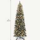DWVO 7.5ft Pre-Lit Pencil Christmas Tree 350 LED Lights Remote Control