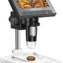 4.3 Inch Coin Microscope,ANNLOV 50X-1000X Magnification LCD Digital Microscope with 8 Adjustable LED Lights for Kids and Adults for Coin/Stamps/Plants/Soldering