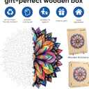 Qiuenisray Wooden Puzzle for Adults 500 Pieces, Geometric Colorful Mandala Jigsaw Puzzle Royal Unique Shape Puzzles, Irregular Christmas Puzzle Creative Gift 16.7 x 16.5 in