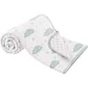 Susurration Baby Blanket for Unisex Boys Girls, Soft Fluffy Crib Blankets with Muslin Cotton Front and Dotted Fleece Back, Receiving Blanket for Baby Newborn Infant, 30x40inch (Cloud)
