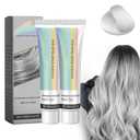Silver Hair Dye - Silver Color for Dark Hair, Plant-Infused Temporary Vibrant Shade(2PCS)
