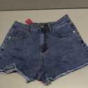 BISUAL Womens Denim Shorts Stretch Jean Shorts Womens High Waisted Raw Edge Denim Shorts Casual Jean Shorts for Women Blue US S