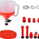 Zpana 15PCS Car Coolant Funnel Kit, No-Spill Vehicle Radiator Filling Funnel Bleeder with Adapters, No-Leak Auto Radiator Burping Filler, Universal for SUV RV Truck (Red)