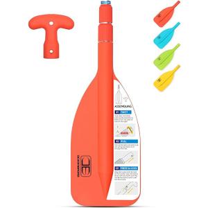 OCEANBROAD Telescoping Emergency Paddle 21''-42''（Assembling Required） Collapsible Paddles Aluminium Shaft for Kayaking Boating Canoeing River Tubing, Blue, 2 Paddles, Orange
