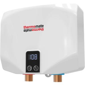 thermomate Mini Tankless Water Heater Electric 3.5kW 110~120V Point of Use On Demand Instant Hot Water Heater for Sink Wall Mounted LED Display ETL Certified ET035 (White)