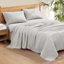 500-TC Egyptian Cotton Sheets, Full (54" x 75") Size Sheet Set, 4-PCs Sheet Set, Full Size, Fits 19-22" Deep Pocket Sheets, Bed Sheets, Silver Grey