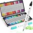 Alcohol Markers, 40 Colors Alcohol Markers Set with Metal Box for Artists, Adults in Coloring & Painting (Brush & Fine) (light color scheme)