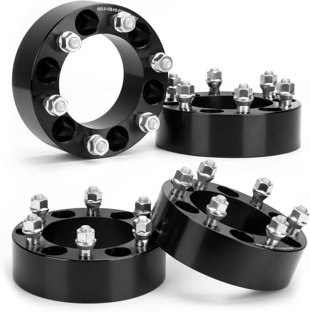 KSP 2in 6x5.5 Tacoma Wheel Spacers, 6x139.7 Tire Spacer fit for Toyota Tundra 4Runner FJ Land Cruiser Sequoia, 50mm Forged Lug Centric Spacer 108mm Hub Bore with M12x1.5 Thread Pitch, Not Hubcentric (Dark)