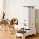 Automatic Dog Feeder with Elevated Stand - 7L Cat Food Dispenser with Large Food Tray, Timed Auto Cat Feeder for Dry Food, 6 Meals Per Day, No-Jam, Freshness Design, Detachable for Easy Clean