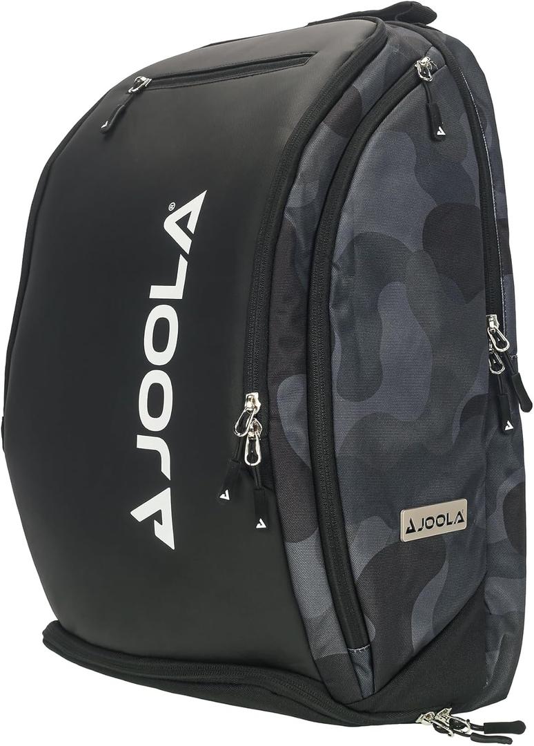 JOOLA Pickleball Bag - Vision II Deluxe Pickleball Backpack - Large Paddle Bag Fits 4 Pickle Ball Paddles & Gear - Includes Fence Hook, Extra Pockets, Ventilated Shoe Storage (Black)