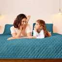 Exclusivo Mezcla Reversible Full Queen Quilt Bedding Set with Pillow Shams, Lightweight Quilts Queen Size, Soft Bedspreads Bed Coverlets for All Seasons - (Dusty Teal, 90"x96")