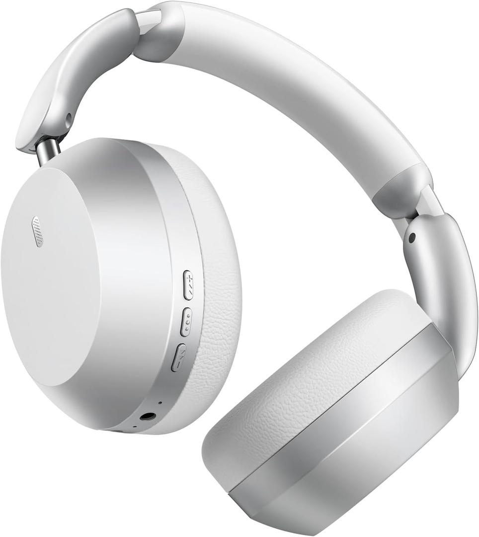 Wentronic Y04 Bluetooth Headphones Active Noise Cancelling Wireless Over Ear Headsets 48 Hours Playtime High Sound Quality Foldable Earphones with Soft Ear Cushion for Travel - Silver