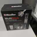 Mueller Multistick 5-in-1 Immersion Blender Handheld, 12 Speed Hand Mixer - Turbo Boost, Heaviest Duty Copper Motor, Titanium Blades Hand Blender, Milk Frother Wand, Whisk, Beaker, Chopper, Grey