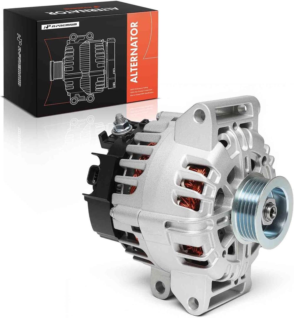 A-Premium Alternator Compatible with Chevrolet Chevy Equinox 2010-2017 & GMC Terrain 2010-2017 & Buick Regal 2012 2015-2017, L4 2.4L, 12V 120A CW 5-Groove Pulley, Replace# 13500315, 13588328, TG12C067