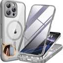 Miracase for iPhone 16 Pro Max Case 6.9'', [Bubble Free] Full-Body Phone case with Built-in Full Glass Screen &Lens Protector,Compatible with MagSafe,Drop Proof 16 Pro Max Cover, Grey (Magnetic Grey Titanium)