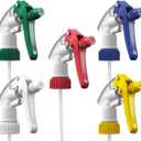 Bar5F Leakproof 5-Pack Heavy-Duty Chemical Resistant Nozzle Spray Heads Industrial and Household Window Cleaning Janitorial Supply Low-Fatique Trigger