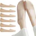 JaosWish No Show Socks Womens for Flats Loafers,No See Footies Nylon Non Slip Invisible Liner Thin Silk Sock 6 Pairs (5-8)