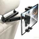 Tablet Holder for Car Headrest, Upgraded [3 in 1 Adjustable Extension Arm] iPad Car Mount for Back Seat, Road Trip Essentials for Kids, for 4.7-12.9" Like iPad Pro, Air, Mini, Galaxy, Fire HD Tablet (Black)