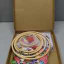 Swpeet 212Pcs Embroidery Kit, Stitch Kits Include 100 Colors Threads, Aida Cloth, Sewing Pins, Floss Bobbins, Embroidery Needles, Bamboo Embroidery Hoops, The Shell of a Pen with Erasable Refill