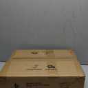 LUE BONA Vanity Stool  Square Linen Makeup Seat With Metal X Legs, Small Ottoman Chair for Makeup Room, Living Room, Bathroom  Modern Padded Foot Rest, Dark Gray