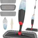 HOMTOYOU Microfiber Hardwood Floor Mop: Dust Spray Mops for Cleaning Wood Home Kitchen Floors - Wet Mopping & Dry Sweeping - 3 Reusable Refills & 1Pcs 400+ML Refillable Bottle