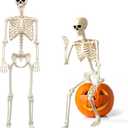 2-Pack Life Size Easy to Pose 5.4FT Skeleton Halloween Decoration