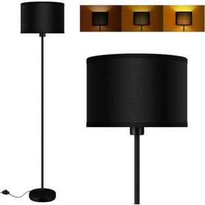 Floor Lamp Black, Standing Lamp, 58" Tall Lamps for Living Room, Simple Pole Lamp with Black Lampshade, On/Off Foot Pedal, Bright Dimming Light for Kids Room Bedroom Office Decor(Without Bulbs)