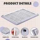 Mifoci 2 Pcs Dog Potty Tray Mesh Puppy Training Pad Holder Floor Protection Portable Pee Pad Pet Toilet Training Tray Litter Box Corner for Medium and Large Dogs (19.7 x 14.2 Inch,Gray)