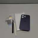 Rear Back Screen Glass Cover Replacement Compatible with iPhone 14 Pro 6.1" + Professional Tools (Deep Purple)