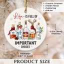 2 x Wine Ornaments for Christmas Tree  Funny Christmas Ornament Life is Full of Important Choices  Christmas Tree Decorations for Wine Lovers