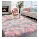 Ophanie Rainbow Rug for Bedroom Girls, Unicorn Colorful Fluffy Soft Cute Fuzzy Area Rugs, Shag Plush Shaggy Bedside Floor 4x6 Furry Carpet for Kids Baby Teen Dorm Nursery Home Decor Aesthetic