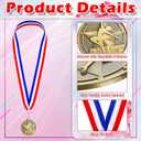 Quelay 60 Pcs Gold Award Medals with Neck Ribbons 2 Inch Winner Medals Awards Bulk Metal Trophy Award Prize Gift for Adult Competitions Education Tournaments Event