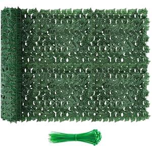 Artificial Ivy Privacy Fence Screen, Dense Leaf Green Ivy Wall Panel, Super Privacy Greenery Backdrop Faux Ivy Greenery for Patio, Balcony, Garden, Backyard Indoor Outdoor Decor