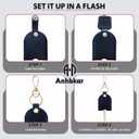 4 x Leather Keys Sleeve for Broken Car Key Loop Replacement, Keychain Cover Cute Protector and Holder for Men, Women (Black)