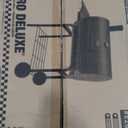 Char-Griller Pro Deluxe Charcoal Barrel Grill, EasyDump Ash Pan, Premium Front and Side Shelves with Utensil Hooks, 850 Square Inches of Cooking Space in Black, Model E2827