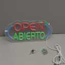 Abierto Neon Sign for Wall Decor,Open Neon Sign Decoration,Open Sign for Business Shop,Pub Bar,Restaurant,Coffee LED Sign,Cute Letter for Salon Stores,Hotel Wall,Gift,SIGNVIA,Size:35 * 16cm