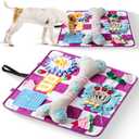 Soft Snuffle Mat for Dogs Large Breed & Lick Pad, Keeps Pets Busy, Comfortable Sniff & Enrichment Mat to Lay On, Puzzle Toy with Lots of Games, Anti-Slip & Washable, Slows Down Feeding (Purple)