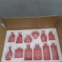 Pink Vase, Bud Vases Set of 12, Small Pink Glass Vases for Flowers Modern Ribbed Glass Bud Vase for Decor Wedding Flower Vase in Bulk Vintage Decor Bridal Shower Centerpieces Home Table Decoration