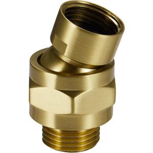 Solid Brass Shower Head Swivel Ball Adapter, Adjustable Shower Arm Extension Shower Head Adapter, Shower Connector Ball Joint, Brushed Gold