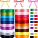 Unittype 20 Rolls Rainbow Satin Ribbon 500 Yd Long Solid Color Assortment Satin Ribbons 20 Colors for Crafts DIY Bouquet Gift Wrapping Wedding Shower Decor(0.6 Inch Wide)