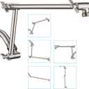 PDPBath Brass 16 Inch Shower Head Extension Arm, Upgrade Flexible Height & Angle Adjustable Shower Arm Extender with Lock Joints, for Fixed Shower Head & Handheld Shower Head, Brushed Nickel