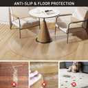 Clear Plastic Floor Mat for Under Dining Table, 4ft Round No Slip Waterproof Vinyl Area Rug for Home, Anti-Spill Hard Floor Protector Cover for Living Room, Splat Mat for Under High Chair
